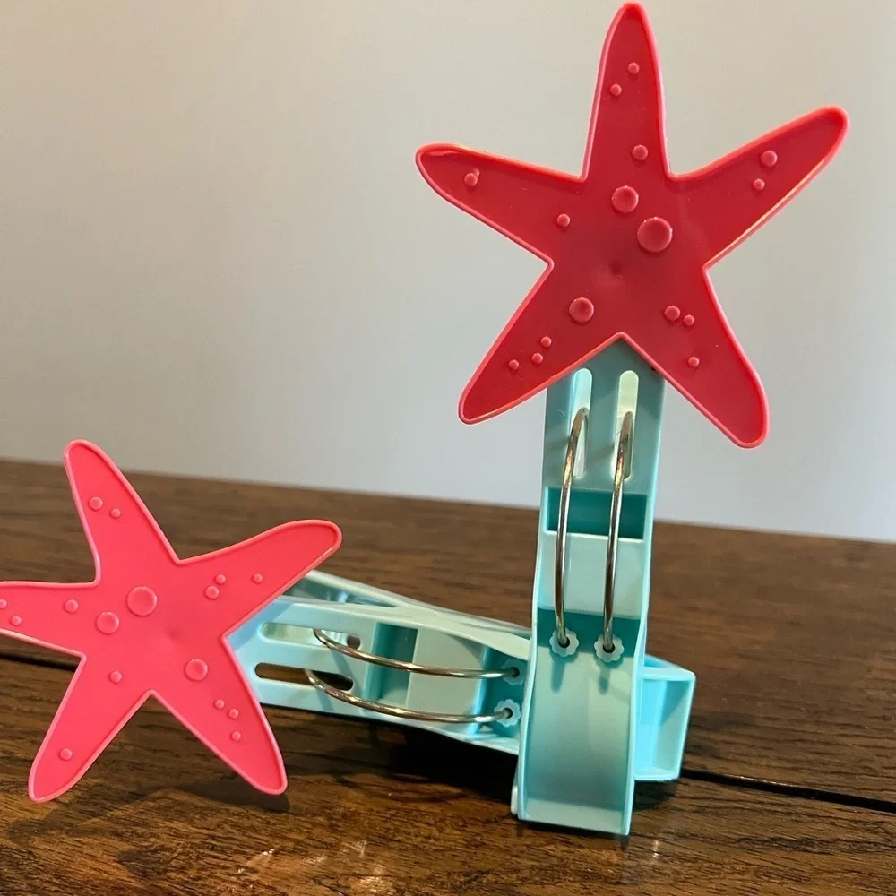 Boca Whimsical Colorful Starfish Beach Towel Clips Keep towels in Place